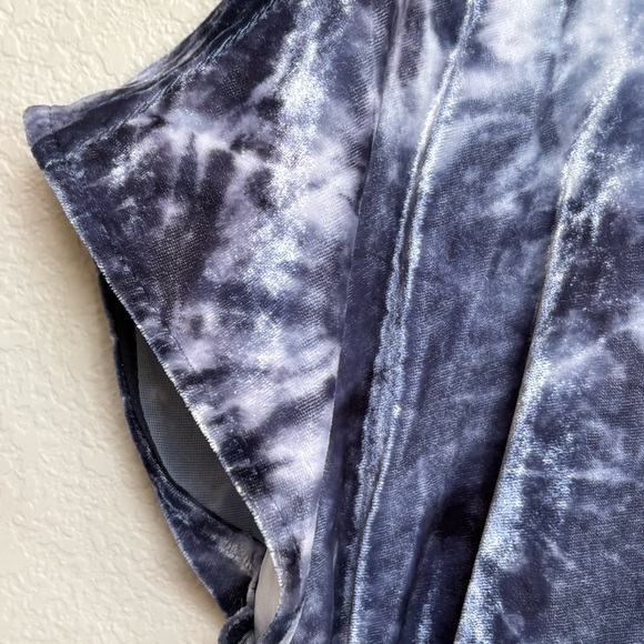 Pure Jill Tie Dye Stretch Velvet Midi Dress Women’s Medium Petite Blue Gray - Picture 8 of 9